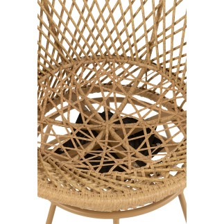 Fauteuil intérieur-extérieur en aluminium beige 88x92x100 cm
