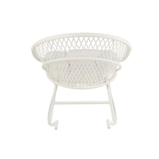 Chaise à bascule extérieur ronde en aluminium blanc 118x82x78 cm