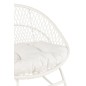 Chaise à bascule extérieur ronde en aluminium blanc 118x82x78 cm