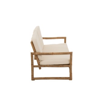 Sillón de 2 personas de madera natural 150x80x71 cm