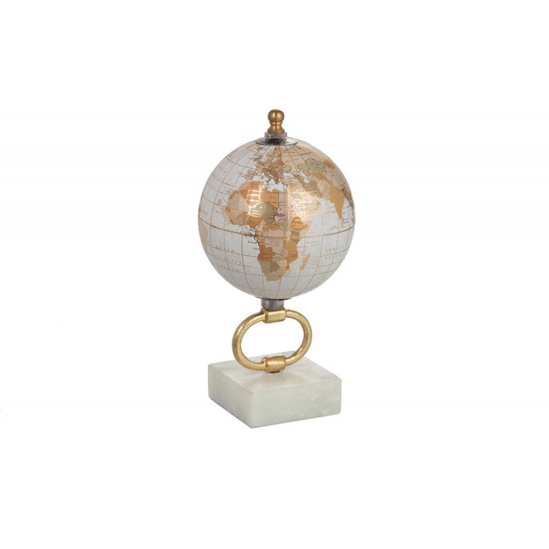 Globo com suporte em madeira branca 10,5 x 10,5 x 20 cm Globo com suporte em madeira branca 10,5 x 10,5 x 20 cm