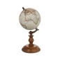 Globo com suporte em madeira branca 15x15x28 cm Globo com suporte em madeira branca 15x15x28 cm