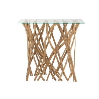 Console en bois naturel 100x40x95 cm