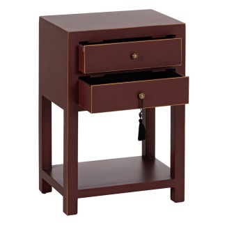 Table de Nuit ORIENT Couleur brique Bois d'épicéa Bois MDF 45 x 30 x 66 cm
