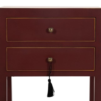 Table de Nuit ORIENT Couleur brique Bois d'épicéa Bois MDF 45 x 30 x 66 cm