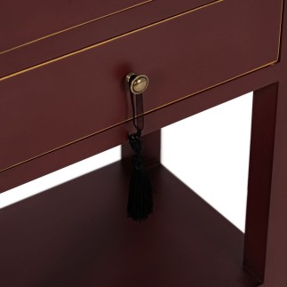Table de Nuit ORIENT Couleur brique Bois d'épicéa Bois MDF 45 x 30 x 66 cm