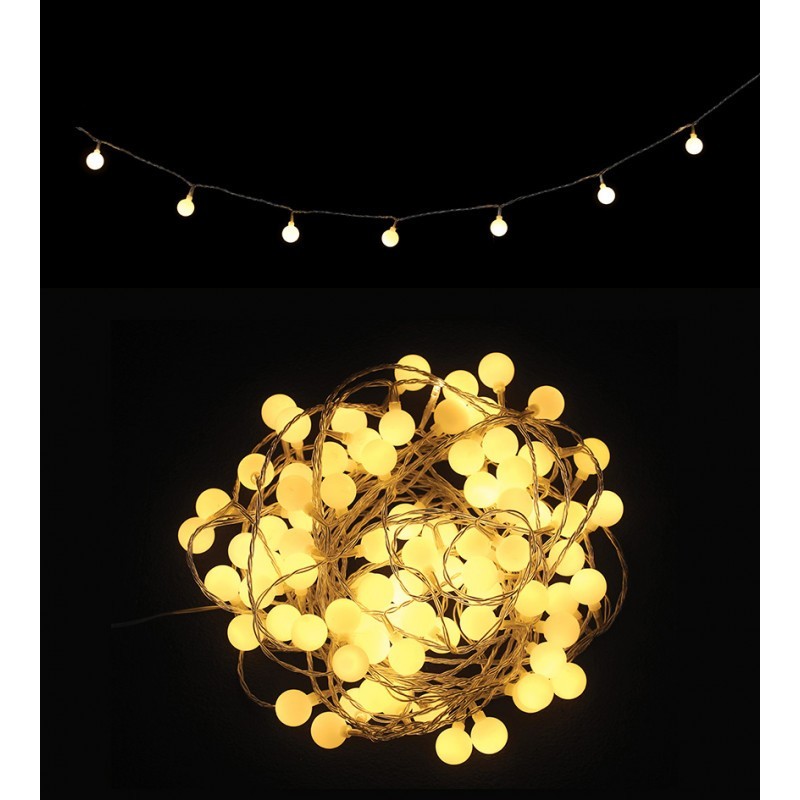Guirlande lumineuse 80 ampoules de 11m blanc chaud