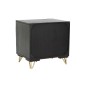 Table de Nuit Home ESPRIT Noir Doré Métal Bois de manguier 50 x 40 x 50 cm