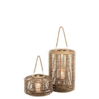 Farol colgante de ratán 50*34 cm