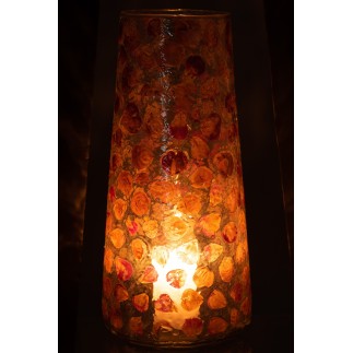 Vase tacheté en verre orange 18x18x37 cm