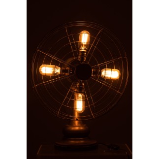 Lampe forme ventilateur en métal marron 43x29x56 cm