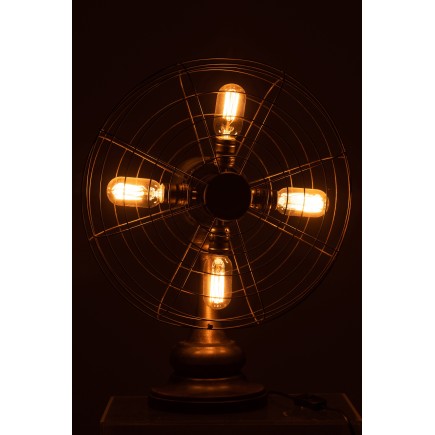 Lampe forme ventilateur en métal marron 43x29x56 cm