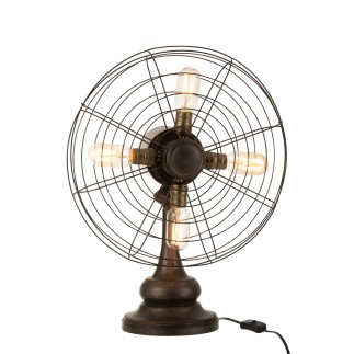 Lámpara en forma de ventilador de metal marrón de 43x29x56 cm