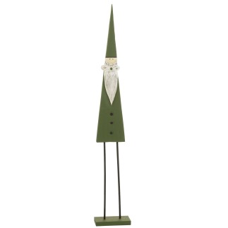 Papá Noel de pie en madera verde 24x11x152 cm