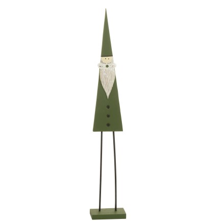 Papá Noel de pie en madera verde 20x10x121 cm