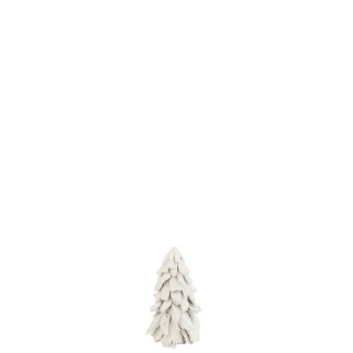 Albero di Natale innevato in legno bianco 20*20*30 cm
