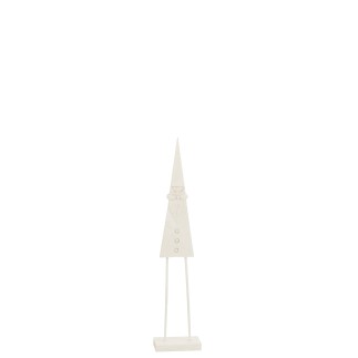 Papá Noel de pie en madera blanca de 21x9x92 cm
