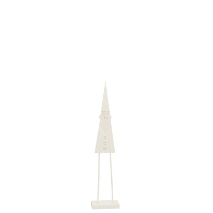 Papá Noel de pie en madera blanca de 21x9x92 cm