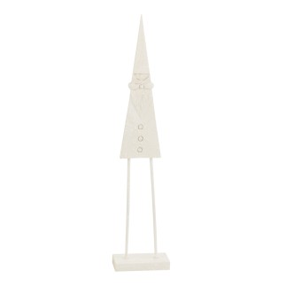 Papá Noel de pie en madera blanca de 20x10x121 cm