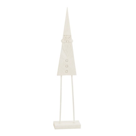 Papá Noel de pie en madera blanca de 20x10x121 cm