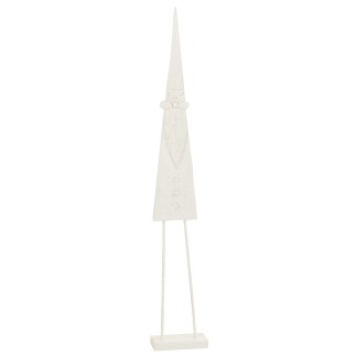 Papá Noel de pie en madera blanca de 24x11x152 cm