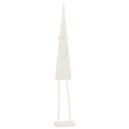 Papá Noel de pie en madera blanca de 24x11x152 cm