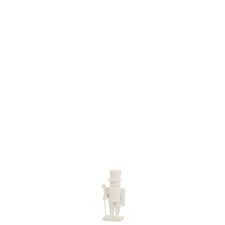 Casse noisette enneigé en bois blanc 13x13x29 cm