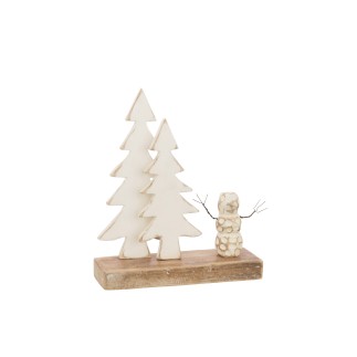 Décoration de Noël en bois naturel 23x8x30 cm