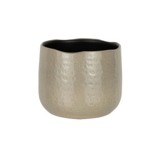 Vaso di fiori in ceramica grigio chiaro con motivo 22x22x18cm