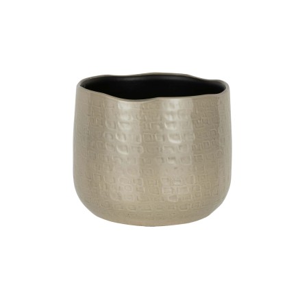 Vaso di fiori in ceramica grigio chiaro con motivo 22x22x18cm