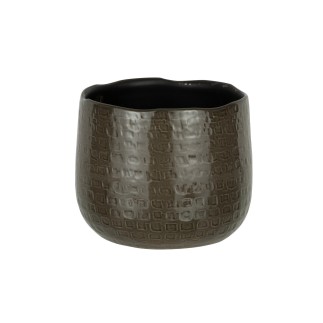 Vaso di fiori in ceramica grigio scuro 22x22x18cm