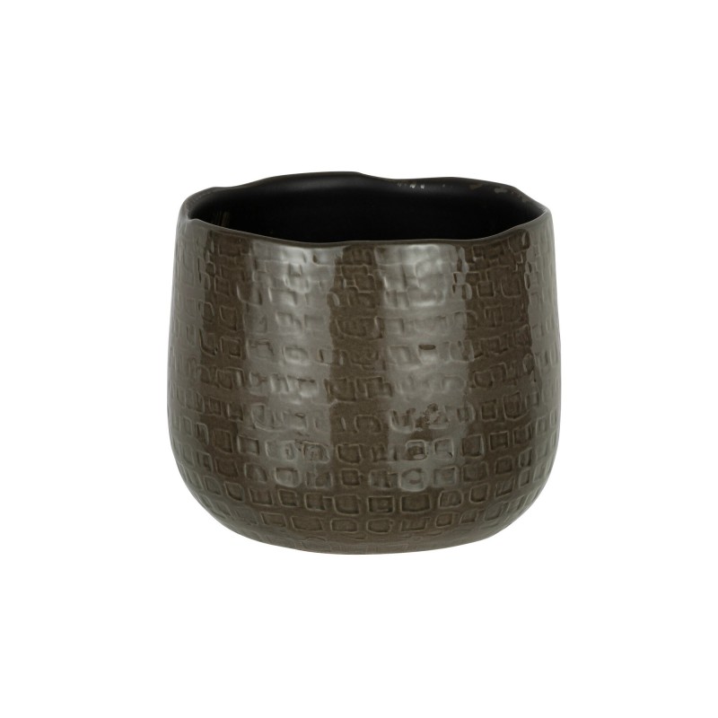 Vaso di fiori in ceramica grigio scuro 22x22x18cm Vaso di fiori in ceramica grigio scuro 22x22x18cm