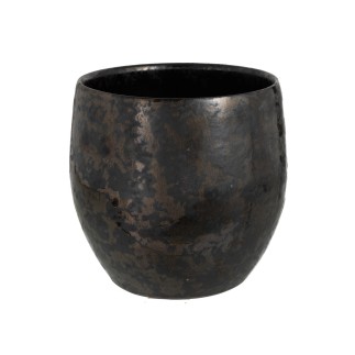 Grande Vaso di fiori in ceramica nera antica