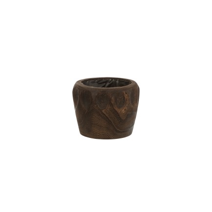 Vaso di fiori in legno di paulownia marrone 24x24x18 cm