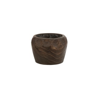 Vaso di fiori in legno di paulownia marrone 29x29x20 cm