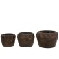 Vaso di fiori in legno di paulownia marrone 35x35x23 cm