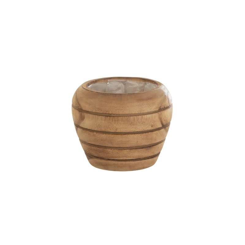 Cache-pot en bois beige 15.5x15.5x12 cm Cache-pot en bois beige 15.5x15.5x12 cm