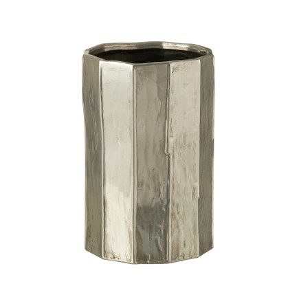 Cache-pot en céramique argent 20x20x30 cm