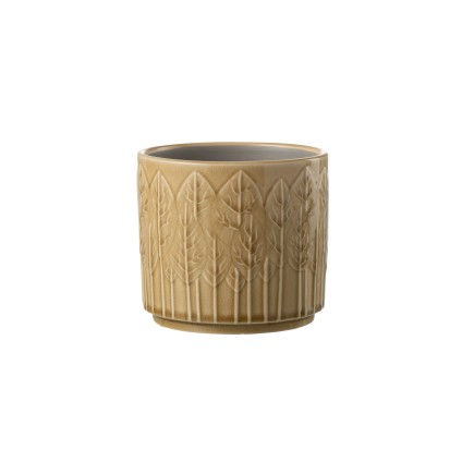 Macetero de cerámica beige de 12x12x11 cm