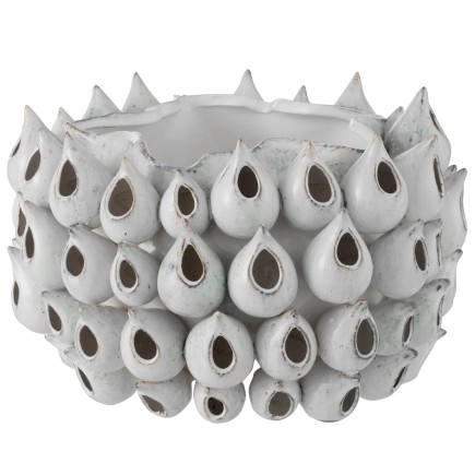 Vaso di fiori anemoni in ceramica blu 36x35x24 cm