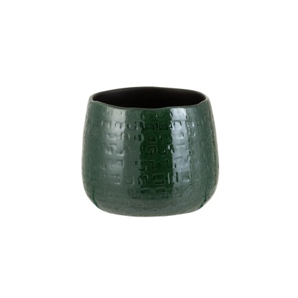Cache-pot en céramique vert 16.5x16.5x14 cm