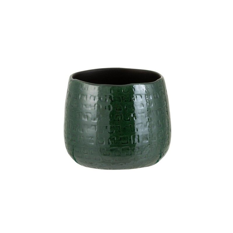 Macetero de cerámica verde de 18x18x18.5 cm Macetero de cerámica verde de 18x18x18.5 cm