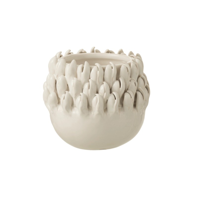 Cache-pot en céramique blanc 13.5x13.5x12.5 cm Cache-pot en céramique blanc 13.5x13.5x12.5 cm