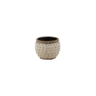 Vaso di fiori in ceramica bianca grezza 16x16x13 cm