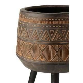 Vaso da fiori etico in plastica marrone 42x42x55 cm