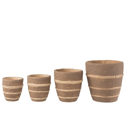 Macetero de cerámica marrón de 23.5x23.5x24 cm