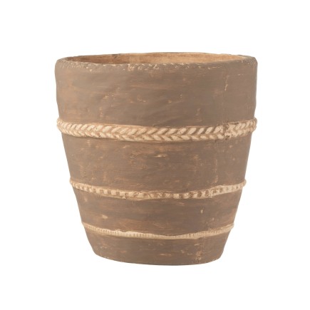 Macetero de cerámica marrón de 23.5x23.5x24 cm