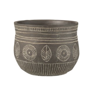Vaso di fiori in ceramica grigia 13x13x11 cm