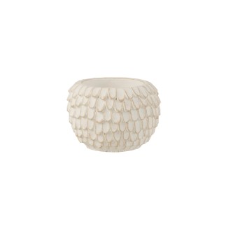 Vaso di fiori in ceramica bianca 14x14x10 cm
