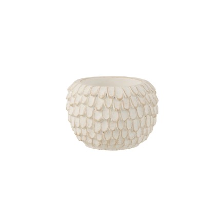 Vaso di fiori in ceramica bianca 14x14x10 cm